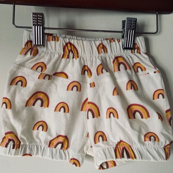 Little James chocolate/white 2-piece top/rainbow shorts set, size 9-12 mon - Picture 6 of 6
